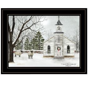 Trendy Decor 4U "I Heard the Bells on Christmas" Framed Wall Art, Modern Home Decor Framed Print for Living Room