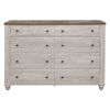 Transitional Rustic Style 1pc Dresser of 8 Drawers Two-Tone Antique White and Brown Classic Bedroom Furniture