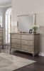 Luxury Antique Silver / Champagne Finish Dresser w Mirror Storage Space Drawers Bedroom Furniture