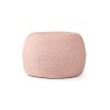 Jaxx Ellis Ottoman Shearling Faux-Lamb Plush Pouf for Modern Interior Design, Small, Pink