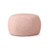 Jaxx Ellis Ottoman Shearling Faux-Lamb Plush Pouf for Modern Interior Design, Large, Pink