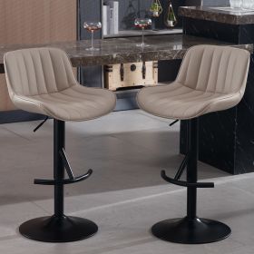 Adjustable swivel Light Luxury Premium bar stool for Kitchen Counter and Dining Room KHAKI