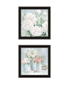 Trendy Decor 4U "Peaceful Pastel Peonies" Framed Wall Art for Living Room, Wall Art Print for Home Decor, Bedroom Wall Art by Cindy Jacobs