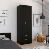 Willow Grove 2-Drawer Armoire Black Wengue