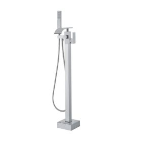 VEVOR Freestanding Bathtub Faucet, Floor Mount, Freestanding Tub Filler, Shower Mixer Taps, Two Water Modes, 360° Swivel Spout