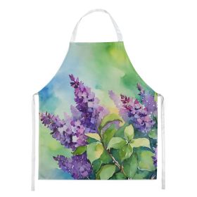 New Hampshire Purple Lilac in Watercolor Apron Cooking Kitchen Server Baking Crafts Gardening for Adult Women Men, Unisex, Large, Multicolor