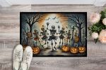 NEW Dancing Skeletons Spooky Halloween Doormat Front Door Mat Indoor Outdoor Rugs for Entryway, Non Slip Washable Low Pile, 18H X 27W