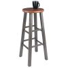 Ivy Bar Stool; Rustic Teak & Gray