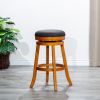 30" Bar Stool, Natural Finish, Charcoal Fabric Seat