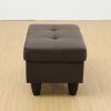 Dark Brown Flannel Living Room Sofa Ottoman