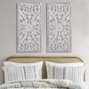 Distressed Carved Wood 2-piece Wall Decor Set