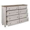 Transitional Rustic Style 1pc Dresser of 8 Drawers Two-Tone Antique White and Brown Classic Bedroom Furniture