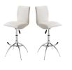 Modern Barstool Texture Leatherette/Chrome Adjustable Height In Soft White Color