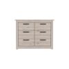 Becca 6 Drawer Double Dresser , Four Legs, Metal Hardware -Light Gray