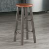 Ivy Bar Stool; Rustic Teak & Gray