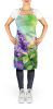 New Hampshire Purple Lilac in Watercolor Apron Cooking Kitchen Server Baking Crafts Gardening for Adult Women Men, Unisex, Large, Multicolor