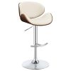 Ecru and Chrome Adjustable Bar Stool