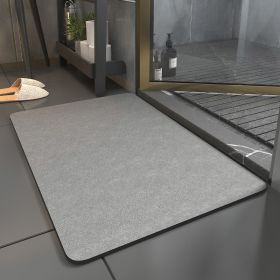 Diatomite Bathroom Super Absorbent Mat Non-slip Home Kitchen Toilet Quick Drying Floor Mats Room Doormat Oil Proof Floor Mats (Color: Gray, Specification: 400MMx600MM)