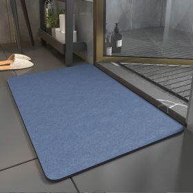 Diatomite Bathroom Super Absorbent Mat Non-slip Home Kitchen Toilet Quick Drying Floor Mats Room Doormat Oil Proof Floor Mats (Color: Blue, Specification: 500MMx800MM)