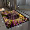 1pc, Illusion Floor Mat, Colourful 3D Swirl Illusion Rug, Abstract Geometric Non-Slip Area Rug For Living Room Mat, Bedroom Kitchen