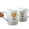 2 Pcs Valentine's Day Gift-Ceramic Couple Kiss Mugs Mr and Miss Couple Mugs