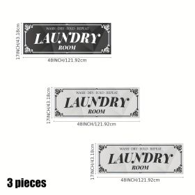 Laundry Room Rug Runner (Colour: Two light gray and one dark gr)