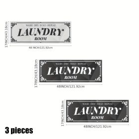 Laundry Room Rug Runner (Colour: One light gray and two dark gr)