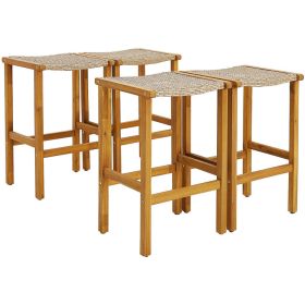 Patio Wood Bar Stools Set of 2/4 (quality: 4)