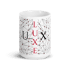 White Glossy Coffee Mugs Luxe with Geometric Design By HadiArts