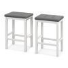 24" Bar Stools with Padded Seat Footrest and Rubber Wood Frame