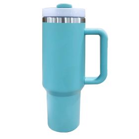 40oz V2 large capacity tumbler,  With Handle And Straw Lid (Color: Lake Green)