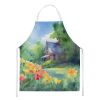 Massachusetts Mayflowers in Watercolor Apron Cooking Kitchen Server Baking Crafts Gardening for Adult Women Men, Unisex, Large, Multicolor