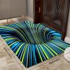 1pc, Illusion Floor Mat, Colourful 3D Swirl Illusion Rug, Abstract Geometric Non-Slip Area Rug For Living Room Mat, Bedroom Kitchen