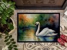 NEW Swan Doormat Front Door Mat Indoor Outdoor Rugs for Entryway, Non Slip Washable Low Pile, 18H X 27W