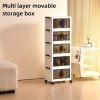 1pc multi-layer foldable open storage cabinet for home living room high-looking storage box dormitory wheeled multi-layer book snack storage locker