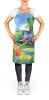 Massachusetts Mayflowers in Watercolor Apron Cooking Kitchen Server Baking Crafts Gardening for Adult Women Men, Unisex, Large, Multicolor